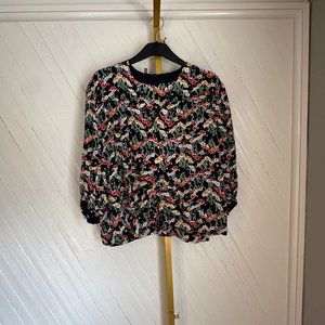 80's Navy Floral Italian Vintage Shirt